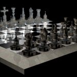 3D chess set - full board view