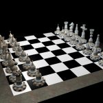chess still shot 3D chess set modeled with splines and lathe modifier in 3DS Max