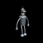 Bender 3D model - side view